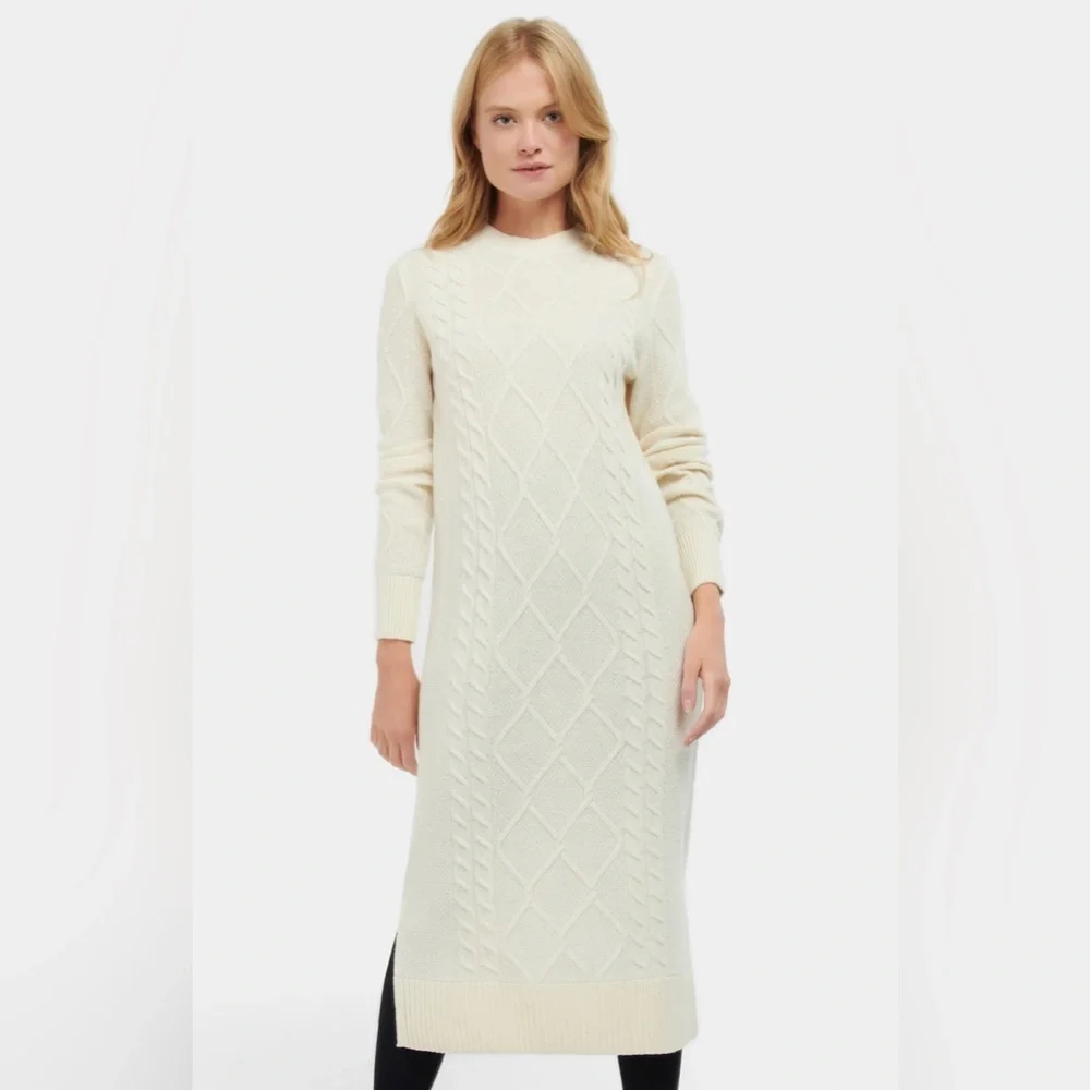 NWT Barbour Burne Long Sleeve Wool Blend Sweater Knit Dress - Picture 4 of 16